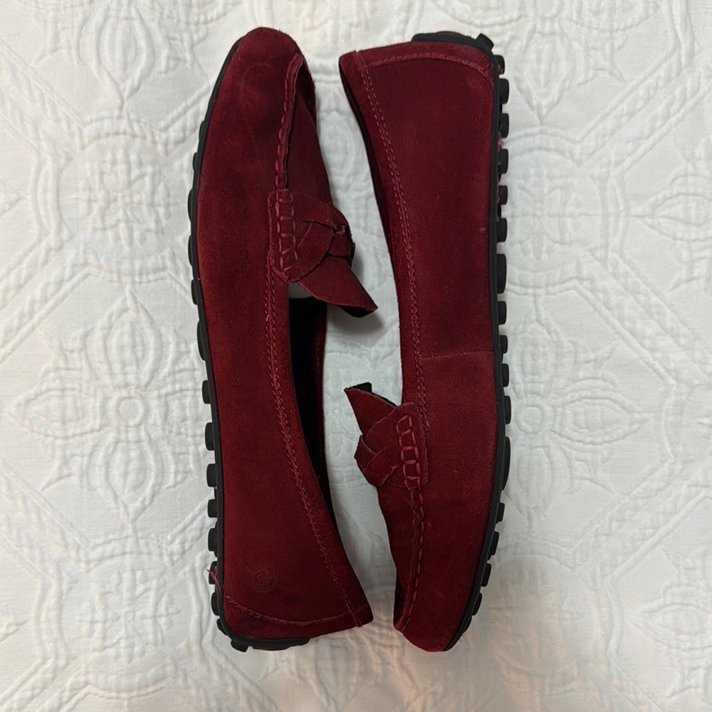 Born Burgundy Suede Loafers - Picture 3 of 7